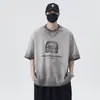 Ropa de Hombre Shanggu 2026 Verano Algodón Lavado de Peso Pesado Manga Corta Cuello Redondo Camiseta Marca de Moda Tallas Grandes Ropa para Hombre