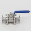 Válvula de Bola Sanitaria de Acero Inoxidable de Tres Piezas Q81F-16P Tipo Abrazadera de Liberación Rápida Válvula de Interruptor de Conexión Rápida