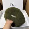 Fábrica de Boinas de Mohair En Stock Tejida para Cabeza Grande Sombrero de Artista para Mujer, Otoño e Invierno Venta al por Mayor Boina de Lana