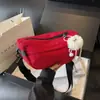 Bolsa Pequena de Tecido Casual Bolsa Transversal de Viagem 2025 Nova Tendência Moda Versátil Bolsa de Ombro Feminina Cor Sólida Bolsa Dumpling