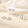 Novedades Europeas y Americanas, Pendientes de Letra Inicial Dorada A-Z, Set de Pendientes Circulares Multicapa Sencillo y Hermoso, Regalo para Mujeres