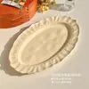 Plato Plato para Comedor en Casa Platos Gama Alta Estilo Ins Crema Vajilla de Cerámica Plato Plato para Desayuno Plato para Fruta Postre