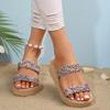 Sandalias de verano nuevas para mujer, para uso exterior, chanclas, tacón alto, cuña de playa, zapatillas de mujer, talla grande