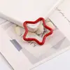 Anel Aberto Estrela de Cinco Pontas Colorido Pintado Fecho de Mola Acessórios de Joia DIY Bolsa Chaveiro Pingente de Contas