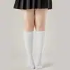 Calcetines Verticales de Rayas para Mujer Talla Plus, Primavera y Otoño, Antideslizantes, Adelgazantes, Estilo JK Japonés, para Mujeres con Sobrepeso, Calcetines Grises de Media Pantorrilla