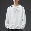 Envío RápidoSudadera Estampada de Cuello Redondo para Hombre, Nueva de Primavera/Otoño, Holgada de Manga Larga, Pulóver, Camiseta Básica Casual a la Moda, Moderna