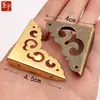 Protetor de Canto de Cobre Puro Chengyu Borda Curta Suporte de Canto Três Lados Baixo 4,5cm Acessórios de Cobre para Móveis Antigos Protetor de Canto de Mala Peça de Canto de Cobre