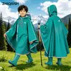 Capa impermeable engrosada para niños y niñas, adecuada para niños mayores y estudiantes de primaria, protección completa contra la lluvia con espacio para mochila