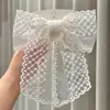 Encaje a través de hilo encaje de lunares lazo hecho a mano pinza de resorte tocado de temperamento simple de hada pasador súper lindo mujeres