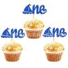 Azul vela um bolo inserção de cartão tema de navegação bebê um ano festa de aniversário decoração bolo plug-in