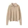 Mismo estilo que Zhihe~Estilo minimalista Old Money Consinee Suéter de punto 100% cachemira pura Ropa exterior o suéter para superponer para mujer De moda