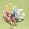 Ramo Mixto Tejido a Mano de Ramas de Flores de Lirio del Valle y Flores de Hilo para el Día de San Valentín Chino, un Producto Terminado como Regalo de Cumpleaños para Novia