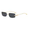 Gafas de Sol Cuadradas Clásicas Nuevas 2026 Sensación de Alta Inteligencia Montura Sin Borde Lujo Ligero Gafas de Sol Estilo Igual a Lu Yuxiao Gafas con Protección Solar