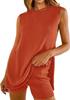 Popular Conjunto de Suéter Tejido Transfronterizo Verano para Mujer Europeo y Americano Suéter Tejido Holgado Sin Mangas Suéter Casual Conjunto de Dos Piezas para Mujer