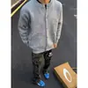 Cárdigan de Punto Gris con Cuello Redondo Simple Holgado de Botones 2025 Primavera y Otoño Nuevo Suéter Casual de Moda para Hombre Tendencia
