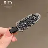 Estilo de luxo leve clipe de cabelo requintado com strass incrustado sensação de alta qualidade franja mechas laterais clipe de cabelo moda celebridade da internet clipe de cabelo sem marcas acessórios de cabelo