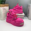 Heyang Diseño Nicho Nuevos Zapatos de Pareja para Hombre y Mujer Pitahaya Rojo Rosa Moda Trendy Tenis con Aumento de Altura