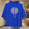 Artículos de excedente de comercio exterior transfronterizo de marcas famosas para madres de mediana edad y mayores, camisetas holgadas nuevas de estilo chino vintage de manga tres cuartos