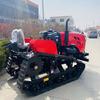 Microtrator Agrícola Pequeno Tipo Esteira para Abertura de Valas, Aragem e Cultivo a Diesel, Enxada Rotativa para Solo Duro com Alta Eficiência