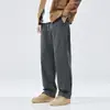 Pantalones Casuales Nuevos de Otoño para Hombre Pierna Recta Holgada Tendencia Streetwear Marca Ropa de Trabajo Algodón Lavado Primavera y Otoño Pierna Ancha Pantalones Largos Venta al por Mayor
