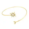 Amazon Joyería al por mayor transfronteriza Moda Metal Sol y Luna Brazalete de Brazo Incrustado de Diamantes Pulsera Sencilla y Elegante Moda