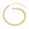 Joyería de Moda Europea y Americana Hip Hop Acero Inoxidable Pulido Cadena Pulsera para Hombres y Mujeres Estilo Neutro Pulsera de Cadena Pulsera Simple para Pareja