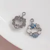 [Serie Oceánica] Colgante de Cola de Sirena Estrella de Amor Incrustada Colgante Hecho a Mano DIY Accesorios para Pulsera Collar