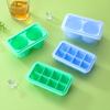 Hielera de Silicona con Caja de Almacenamiento 8 Compartimentos Cuadrada Hielera Presiona Fácil de Desmoldar Molde para Hielo con Tapa Bola de Hielo Redonda de 2 Orificios