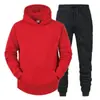 Sudadera unisex para pareja europea y americana 2023, color liso, conjunto de sudadera con capucha de forro polar para otoño e invierno