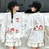 Roupa base feminina estilo academia para primavera e outono 2026 novo estilo roupas infantis estilosas top de bebê forrado com fleece para crianças médias e grandes