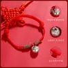 Pulsera tejida con cordón rojo, bolsa de la suerte hueca de plata pura S999, pulsera ajustable, regalo 520 para novia