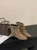 Botines Versátiles de Mujer Otoño 2026 con Hebilla de Cinturón, Punta Cuadrada, Tacón Grueso, Botas Vaqueras Knight Casuales