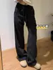 Calça de moletom cinza com forro de fleece para outono, calça casual e relaxada de perna larga, calça de moletom versátil casual de perna reta slim, que alonga as pernas