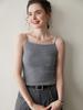 Camisola de Punto de Cachemira para Mujer, Nuevo Estilo Otoño e Invierno, Hombros Descubiertos, Color Sólido, Corte Ajustado, Ceñida a la Cintura, Sin Mangas, Camiseta Base Corta