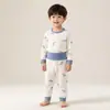 Conjunto de Roupas de Outono para Bebê Algodão Puro Classe A Cintura Alta Proteção da Barriga Calças de Outono Pijama Separado Manga Longa para Bebê Roupa Íntima Infantil 100% Algodão