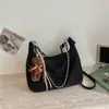 Bolso de mujer de gran capacidad, nuevo bolso cruzado versátil vintage de otoño 2026, bolso de hombro tipo albóndiga con cadena de alta gama