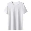 Montaña de Nieve Verano Nuevo Malla de Alta Calidad Seda de Hielo Delgado Manga Corta Talla Grande Deportiva Secado Rápido Camiseta Cuello Redondo Camiseta para Hombre