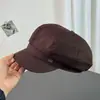 Sombrero Octagonal Versátil Minimalista Estilo Japonés Que Hace Que la Cara Parezca Más Pequeña, Circunferencia de Cabeza Grande, Boina Retro, Nueva Tendencia de Moda para Artistas