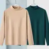 Camiseta Base Versátil Ins-Trendy de Manga Larga de Color Sólido de Doble Cara de Forro Polar para Hombre DeRong 2025 Otoño/Invierno Nuevo de Cuello Alto