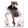Nordic HD Moda Perfume Labios Póster Tacones Altos Arte Lienzo Pintura Hogar Chica Sala de Estar Decorativo Pintura Núcleo