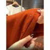 Suéter de punto vintage estilo Hong Kong, de un solo pecho, cuello en V, con pequeñas mangas acampanadas para mujer, diseño de verano con cintura entallada y top versátil