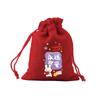 Bolsa de lino roja con cordón en stock palabras hermosas bolsa de la suerte para estudiantes en examen de admisión a la universidad bolsa de embalaje para regalo bolsa para dulces venta al por mayor