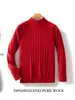 Suéter Gola Alta Meia Masculino Suéter de Lã 2026 Nova Moda Outono e Inverno Camada Base Suéter Tricô Cor Sólida