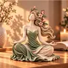 Artesanato de resina criativo transfronteiriço estátua de figura de menina de ioga ornamento de decoração de mesa para sala de estar em casa