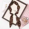 Bufanda de Seda con Cuentas de Gasa Estilo Old Money Primavera Verano Bufanda Ligera para Cuello Retro Mezclada Estilo Nuevo para Traje Cinta Fluida para Mujer
