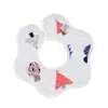 Babero impermeable de punto con pétalos Clase A para bebé, toalla para saliva anti-suciedad, botón a presión, babero de algodón absorbente giratorio 360 grados