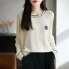 Top de punto de manga larga Camellia para mujer, nueva capa interior elegante, patrón de gofre juvenil, hombro normal, cuello redondo