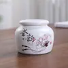 Miniatura Cerámica Pequeño Recipiente para Té Portátil Sellado Tarro de Almacenamiento para Polvo de Incienso y Ungüento, Caja de Empaque Vacía para Té Verde, Universal