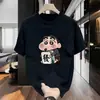Camiseta Masculina de Manga Curta Masculina Versátil Moda Masculina Tendência Top Estampa Graffiti Roupa Versátil