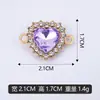 Vendas Diretas de Fábrica Transfronteiriças DIY Colar com Pingente Duplo Coração Cravejado de Diamantes Acessórios para Pulseira Materiais Liga de Zinco Disponível para Atacado